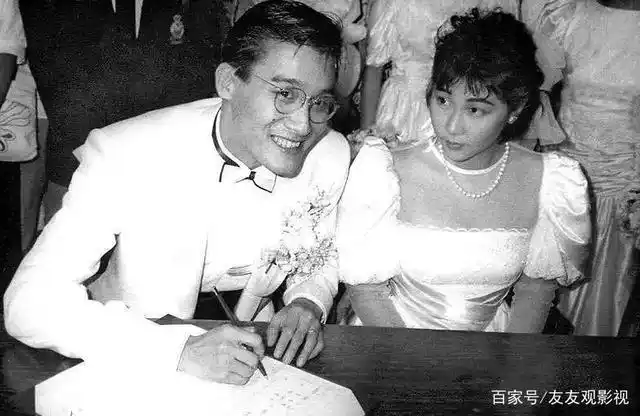 梁家辉和太太江嘉年结婚照