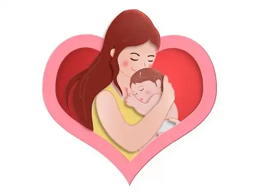 母亲节人物元素png素材温馨母婴主题妈妈推着婴儿车抱着可爱的宝宝