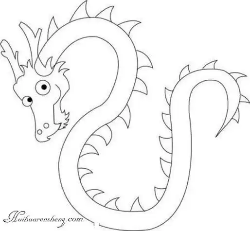 卡通小绿龙简笔画