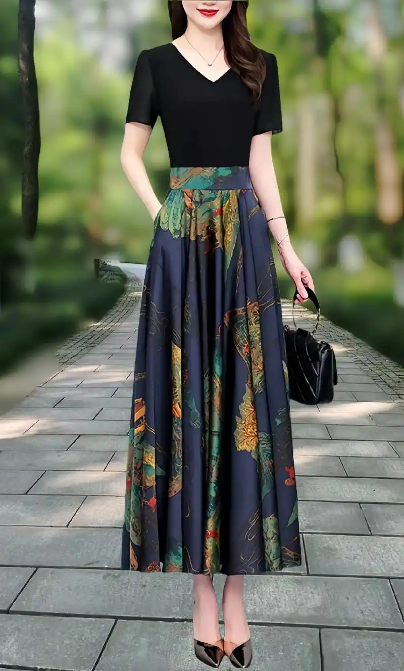 高档真丝连衣裙优雅时尚