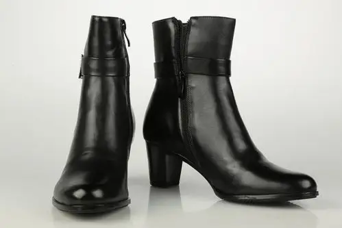 正品07女军官常服毛皮鞋 时尚中筒保暖牛皮女靴高帮女军官绒皮靴