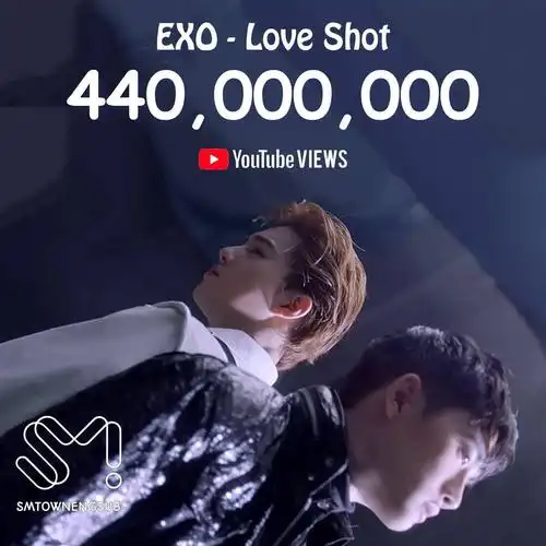 exoloveshot成为首个在油管上达到44亿次浏览量的sm艺人mv视频