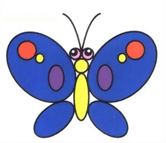 卡通动物简笔画带颜色卡通动物简笔画蝴蝶