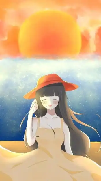 卡通女孩人物装饰背景