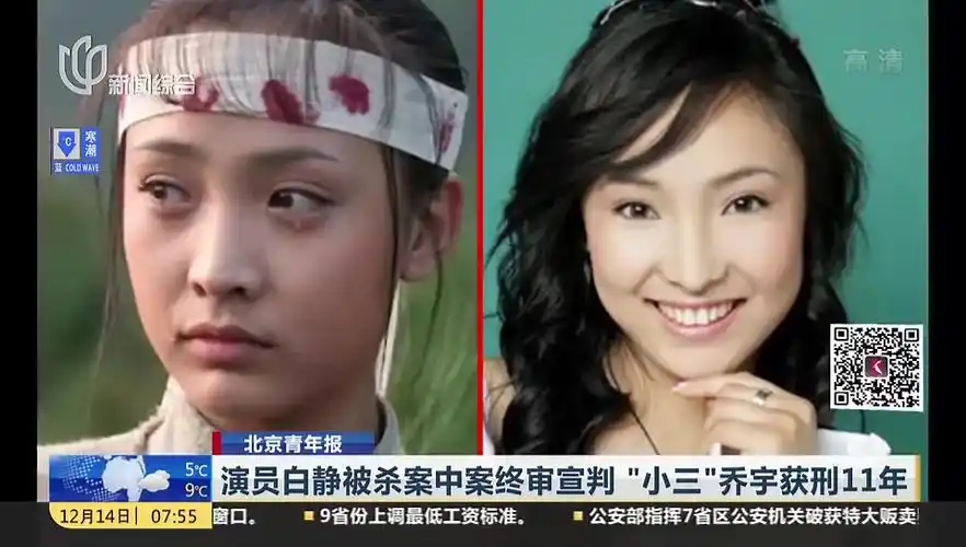 演员白静被杀案中案终审宣判小三乔宇获刑11年