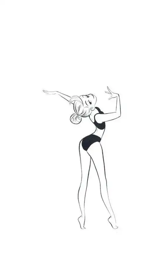 美女舞蹈简笔画