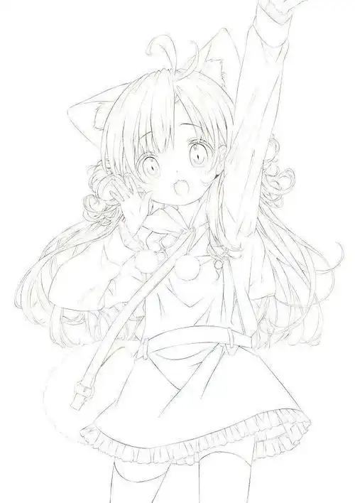 【黑白线稿】动漫人物线稿,收藏起来临摹!