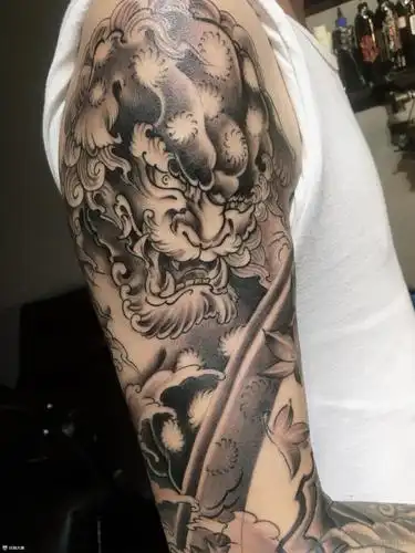 传统唐狮_纹身图案手稿图片_wing的纹身作品集