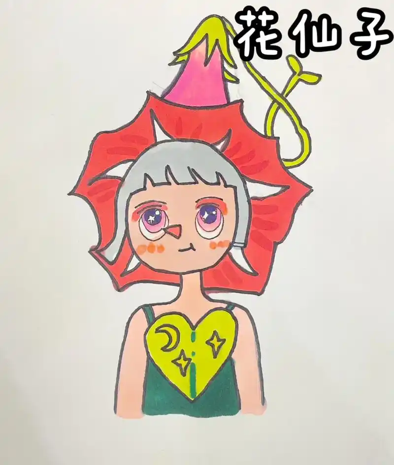 花仙子简笔画儿童画.#简笔画 #简笔画 #一学就会系列 - 抖音