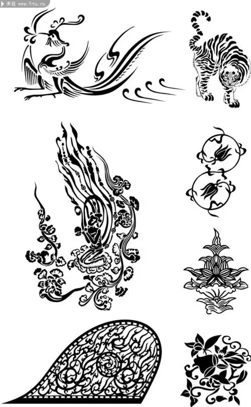 中国风传统吉祥花纹-传统图案-百图汇素材网