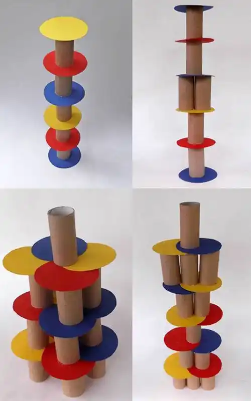 幼儿园废物利用卫生纸筒自制积木玩具(步骤图解)
