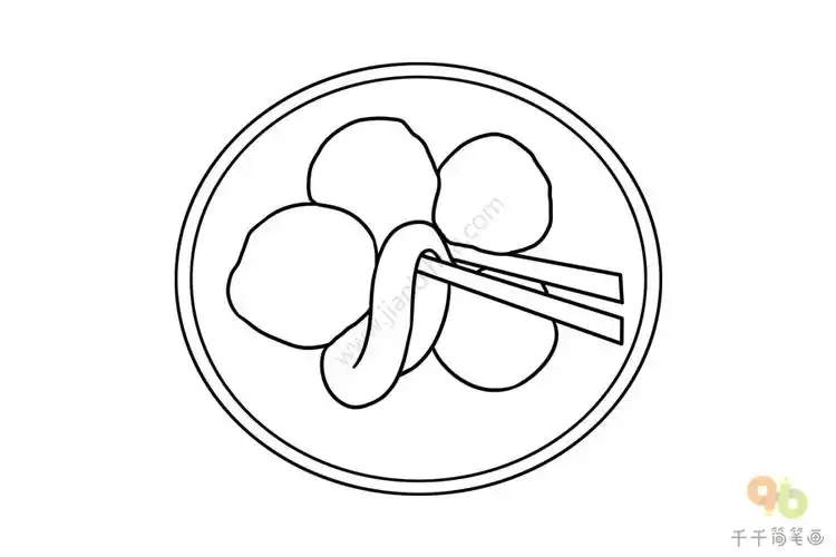 湖南名吃 糖油粑粑简笔画_地方美食简笔画