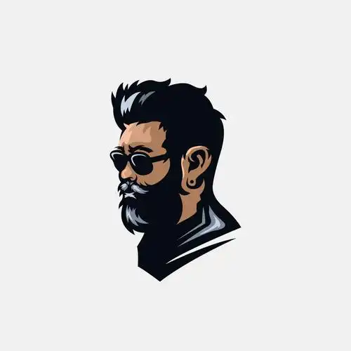 彩色带墨镜的大胡子男人头像图片免抠矢量素材