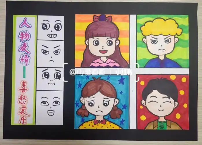 创意美术喜怒哀乐儿童画