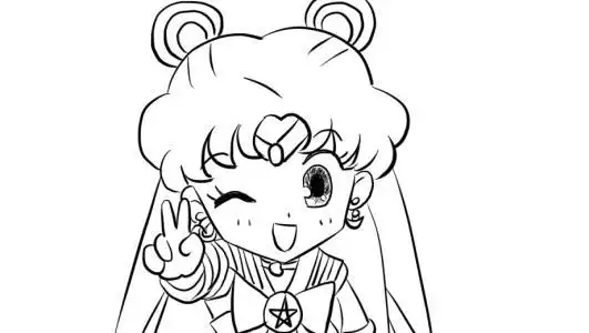 小林画的可爱的q版美少女战士月野兔卡通动漫线稿