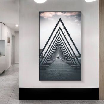 精选走廊尽头挂画视觉延伸空间感简约现代客厅过道壁画竖版玄关装饰画