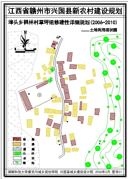 某地新农村详细规划土地利用现状图