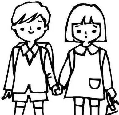 一个男孩一个女孩的简笔画