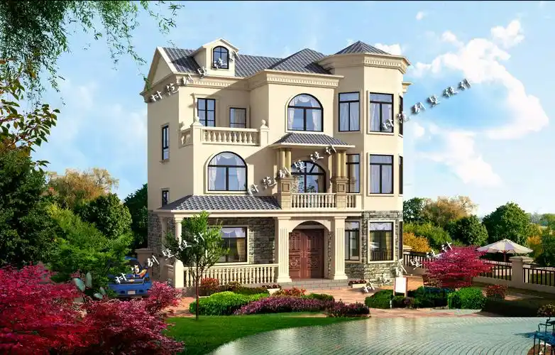 别墅设计图纸三层欧式 豪华_三层欧式房屋设计图纸效果图乡村新农村自