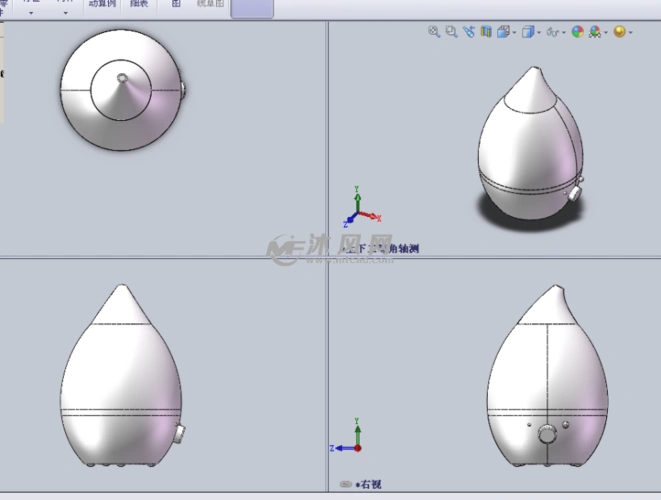 加湿器设计模型三视图