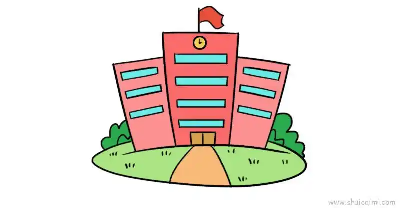 校园儿童画怎么画 校园简笔画步骤