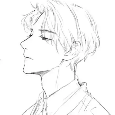 帅气男生素描人头像简笔画