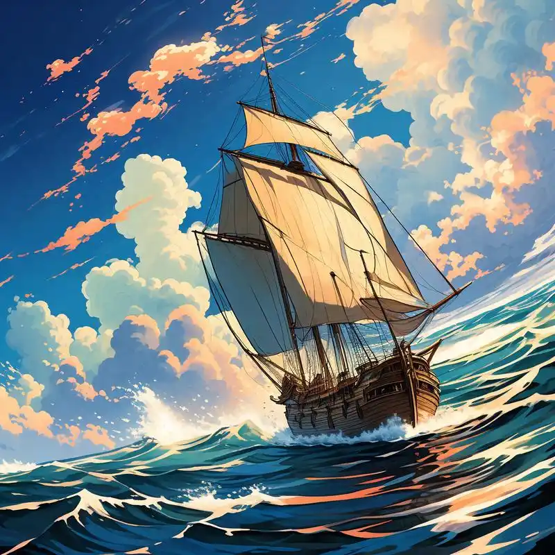 帆船在大海中一帆风顺05159892