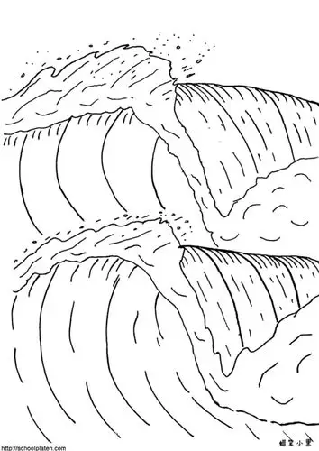 tsunami儿童涂色画图片