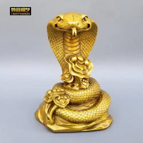 铜蛇生肖蛇铜钱如意蛇元宝眼镜五头蛇风水办公室定桌面做铜器摆件