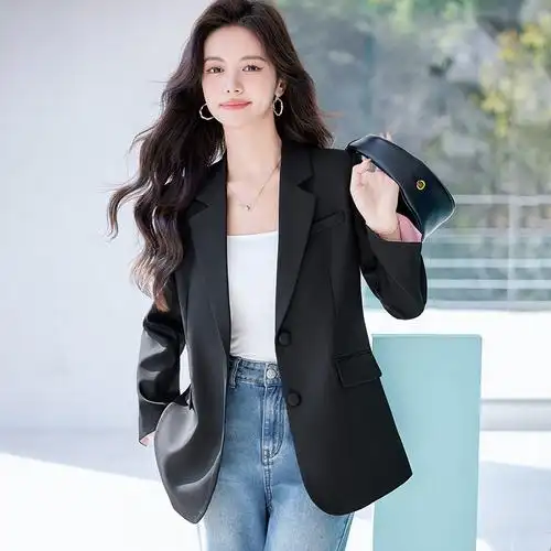 粉色小西装外套女春秋季2024新款休闲爆款小个子今年流行西服秋冬