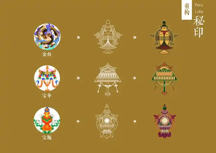 佛教七珍八宝符号设计