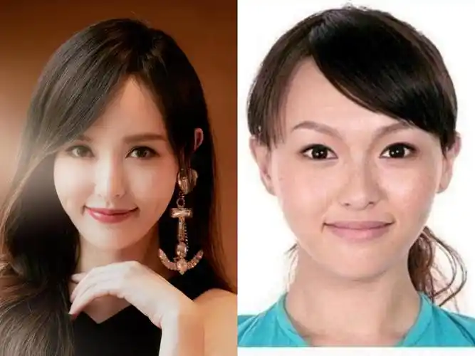 搬瓜组:女明星证件照对比