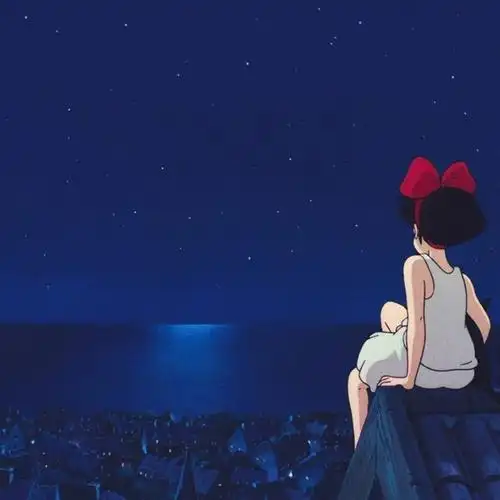 求魔女宅急便一张房顶背影图