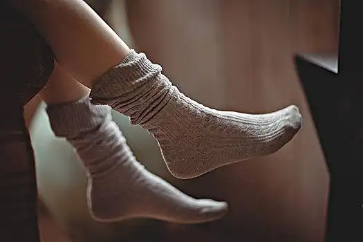 特写,脚,袜子,在家