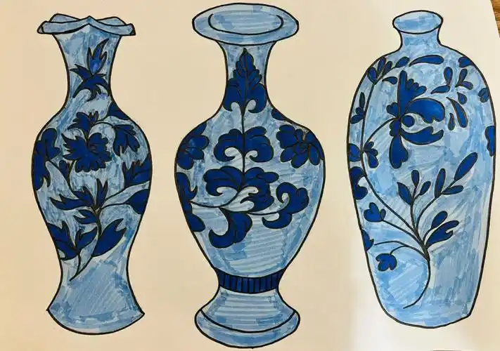 苏麻离青瓷器绘画