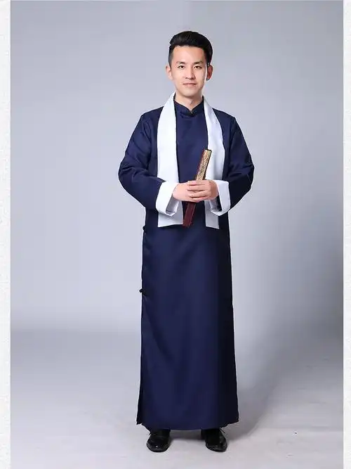 春季过年相声服大褂戏服男装快板民国装长衫五四青年学生装长袍中式