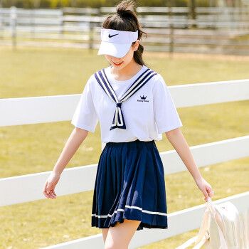初中生短袖t恤2022新款学院风女孩大童夏装少女学生纯棉甜美上衣女