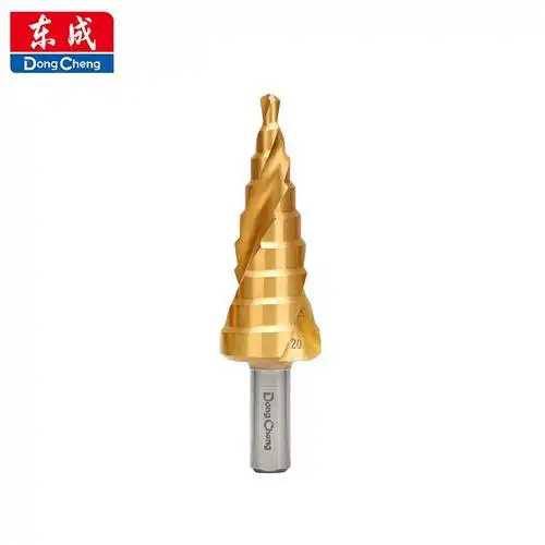 东成宝塔钻头高硬度打孔不锈钢扩孔开孔器金属扩孔直槽螺旋槽阶梯钻头