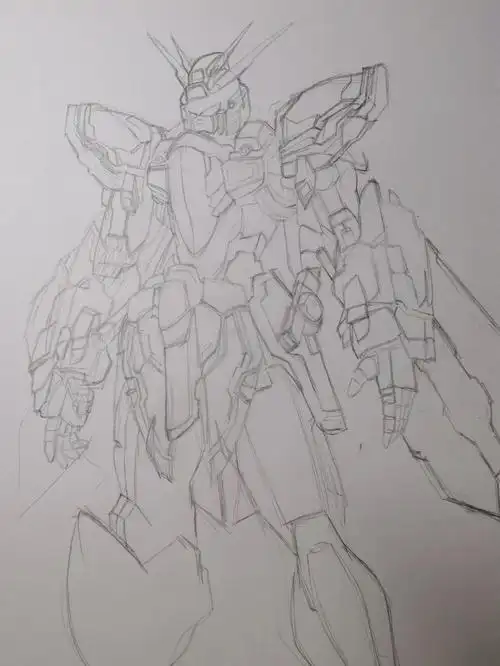 起稿一只高达先这么画再这么画