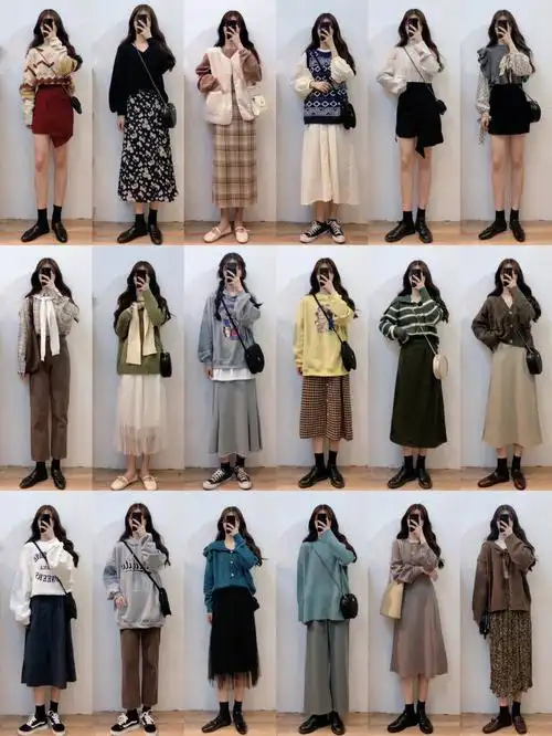 160小个子女生韩系穿搭初春穿搭集合参