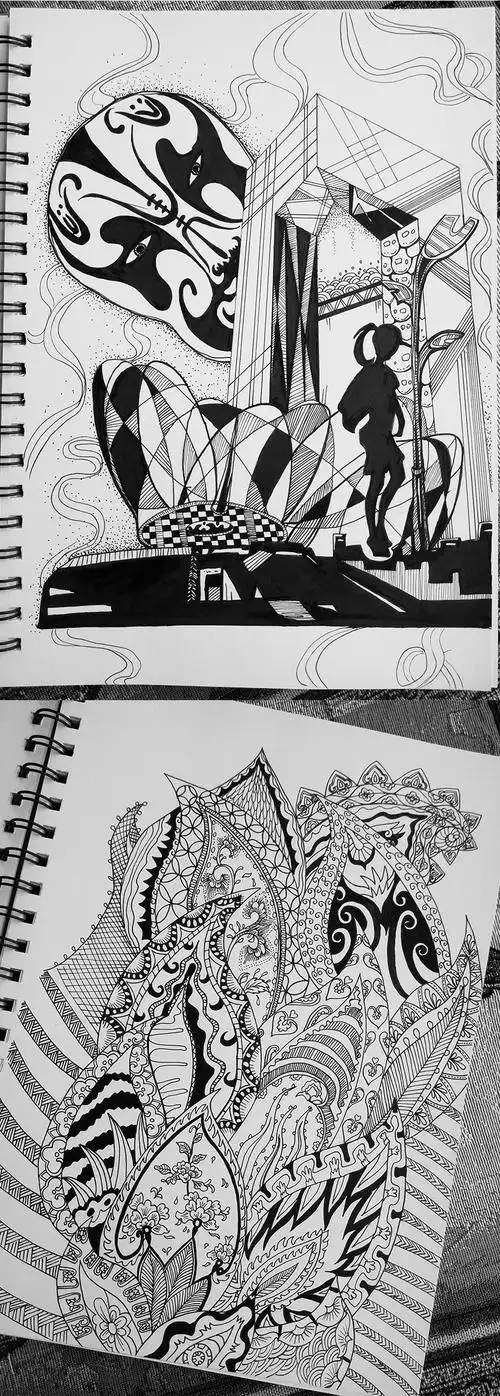 黑白装饰画|插画|创作习作|云艾 - 原创作品 - 站酷 (zcool)