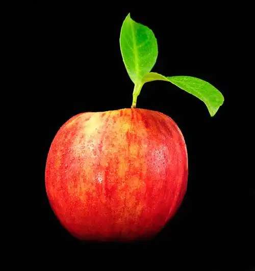 红苹果,黑色背景