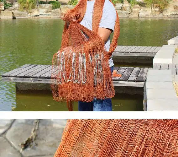 老式传统手撒手抛网撒网渔网捕鱼抛网易抛网手工编织自动抓鱼神器