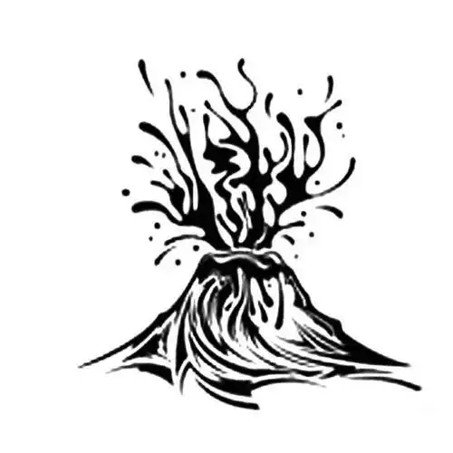 简单易画的火山喷发简笔画图片