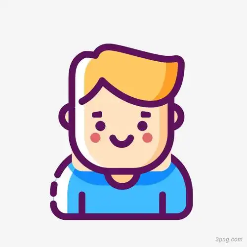 卡通手绘蓝色衣服小人矢量图标