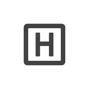 字母h图标矢量,填充平标,实心象形孤立于白色上.符号,标志插图.照片