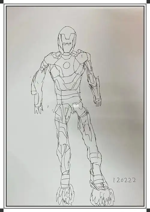 6岁孩子简笔画 钢铁侠自信 大方 大气