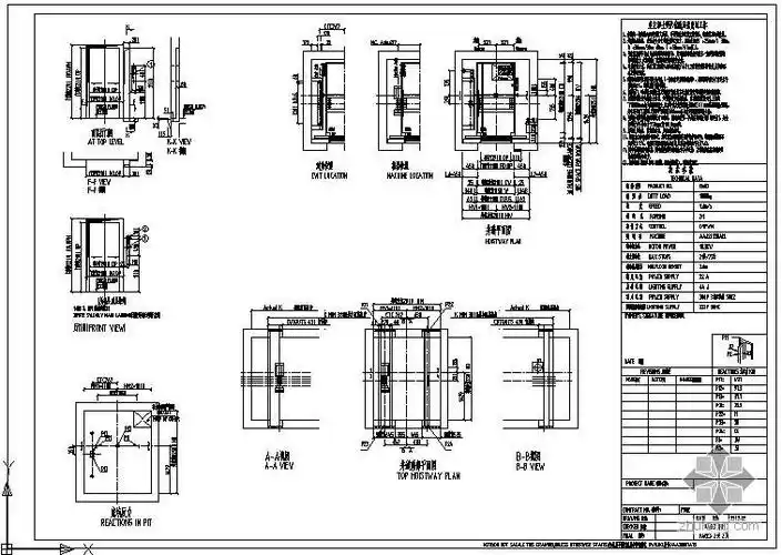 内容简介 某1000-d900-1.6-左电梯节点构造详图,共2张图纸