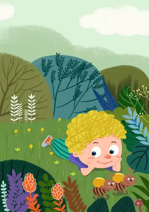 儿童童趣插画手绘海报psd开学少儿活动绘本设计素材