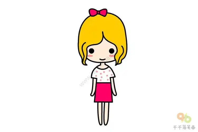 小女孩漫画简笔画姐姐